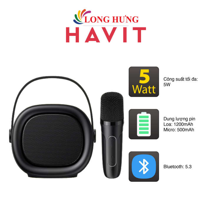 Loa Bluetooth Havit SK819BT - Hàng chính hãng - Thiết kế nhỏ gọn, âm thanh sống động, Karaoke tuyệt đỉnh
