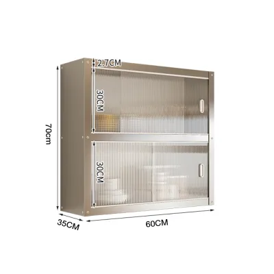 COHF Food-Grade 304 Stainless Steel Wall Cabinet | Space-Saving Kitchen Wall Cabinet Stainless Steel | Oil-Proof Kitchen Wall Cabinet | Rust-Resistant