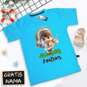 baju anak soleh gratis nama couple adik kakak bahan katun usia 1-9 thn