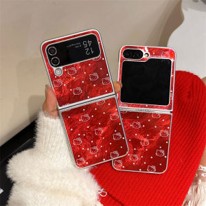 Cute Kitty Case Flip Cover For Samsung Galaxy Z Flip 6 Z Flip 5 Z Flip 4 Z Flip 3 Fashion IMD Blu-ray Cartoon Super Mario Folding Phone Case