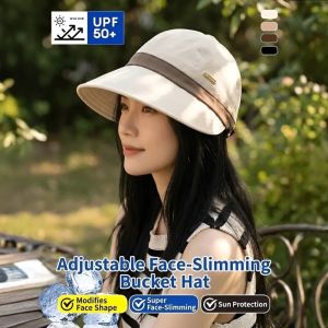 Adjustable Face Slimming Bucket Hat Women Summer Outdoor Casual Sun Protection Fashion Hat