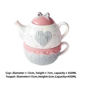 Omk màu hồng dễ thương loạt gốm 1 nồi 1 cốc Bộ ấm trà Bộ ấm trà ấm trà buổi chiều Bộ ấm trà thích hợp cho 2 người Cà Phê Máy chủ thiết lập