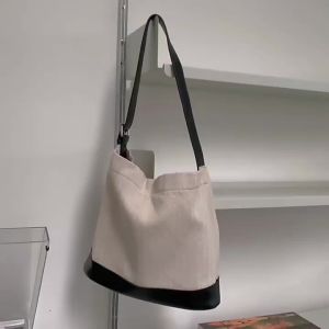 Large-capacity canvas bag versatile style womens fashion crossbody bag simple Korean shoulder handbag casual mother-daughter bag