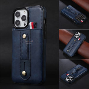 Premium Softcase Kulit Retro for iPhone 14 Pro Max / 14 Pro / 13 Pro Max / 13 Pro Dompet Tempat Kartu Penutup Belakang Tahan Benturan Case + Dompet Dengan Cincin Tahan Guncangan Luxury Business PU