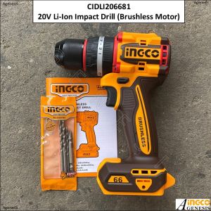INGCO 20V Li-Ion Impact Drill (Brushless Motor) CIDLI206681 CIDLI20668