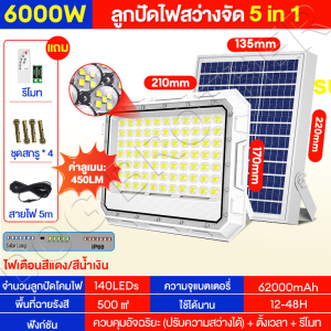 ⚡ซื้อ1แถม1⚡ไฟโซล่าเซลล์ 25000W ไฟภายนอกอาคาร IP68 ไฟพลังงานแสงอาทิตย์ solar light โซล่าเซลล์ ไฟสปอร์ตไลท์ LED ไฟสนาม ไฟถนนโซล่าเซลล์ กันน้ำ ป้องกันฟ้าผ่า ป้องกันขโมย สว่างอัตโนมัติเมื่อ รับประกัน 30 ปี