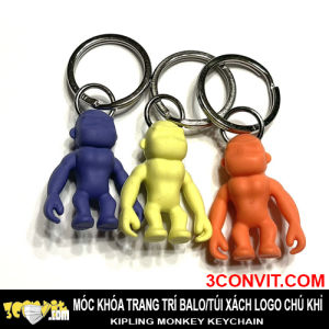 Móc khóa chú khỉ 3D nhựa PVC dùng trang trí balo túi xách
