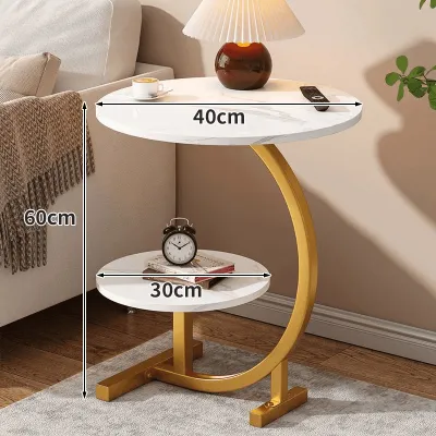 2 Layer Side table for Living room Bedside Sofa Coffee table Nightstand for Bedroom Sofa Shelf Corner table Coffee table