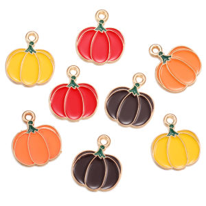 10pcs 18*15mm 4 colors Thanksgiving Pumpkin Enamel DIY Charms for Bag Earring Necklace Jewelry Making Handmade Pendant W444