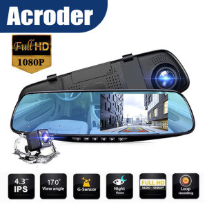 Kamera Spion Mobil Bisa Rekam Depan dan Belakang Sekaligus Kamera Mundur Acroder Dashcam Mobli  4.3‘’ FHD 1080P Dual Lens Loop Recording G-sensor