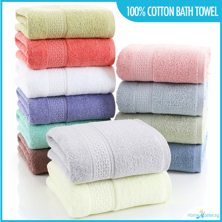 [SG Ready Stock] Soft Pure 100 Cotton Bath Towel 380g Lazada Singapore