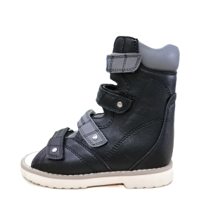 Ortoluckland Children Shoes Summer Kids Orthopedic Sandals Boys Girls High Heel Black School Footwear With Support 3 To 12Years