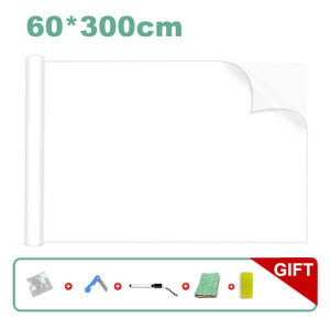 90/60*300cm Electrostatic adsorption Whiteboard Sticker Wont damage walls children graffiti draw self adhesive removable