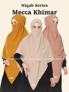 KHIMAR CRINKLE MECCA NIQOB VALENSHAQUEEN HIJAB SYARI CADAR NON PED BERGO TALI JUMBO FASHION MUSLIM