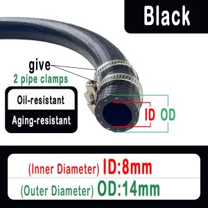 BHYJGD ID 4 5 6 8 10 12 14mm Car Fuel Hoses Multifunctional with Pipe Clamp Diesel Hose Durable NBR Oil Resistant Hose