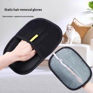 Pet Grooming Glove Mesh Fabric Hair Remover Brush for Cats Dogs Massage Deshedding Glove Easy Clean Sarung Sapu Bulu Haiwan 21*17CM