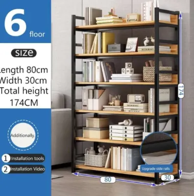 5/4 Tier Book shelf Rack Modern Wood Home Office Metal shelf Display Rack Minimalist Corner Bookcase Shelves