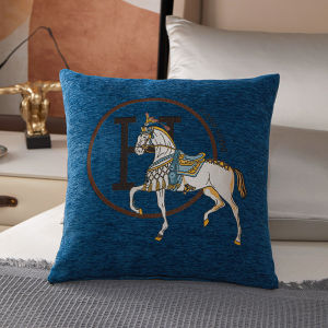 sarung bantal sofa Chenille Jacquard Pillow Big Horse Sofa Cushion Home Living Room Decoration Sample Room Headrest Pillow Cover 45x45cm
