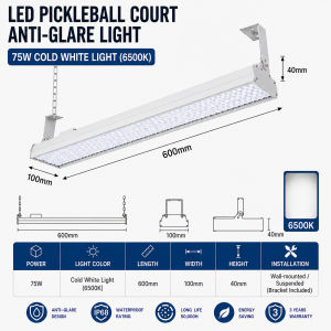 Pickleball Court LED Light IP65 Anti Glare High Brightness Uniform Lighting for Indoor Outdoor Sport