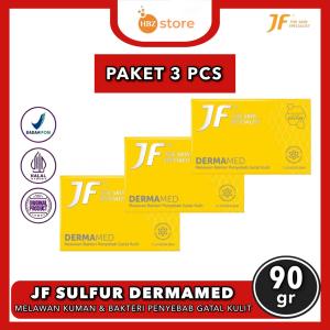 3 Pcs JF Sulfur Cleanser Bar Dermamed 90gr - Sabun Pembersih Anti bakteri Penyebab Gatal Kulit