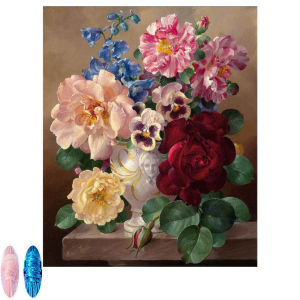 NeedleworkDIY Cross stitchSets For Embroidery kitsTable vase rose peony floral flower Print counted Pattern Cross-Stitch