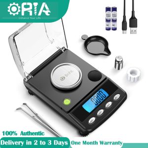 ORIA Digital Pocket Scale 0.001g/20g Milligram Scale Jewelry Scales High Precision Electronic Weighing Scale Mini with Calibration Weight Tweezers Weighing Pan LCD Display