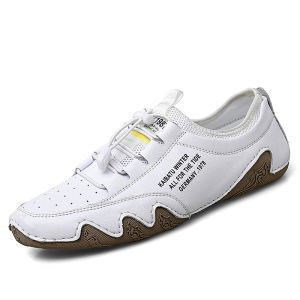 COD 100% KULIT Sepatu Pantofel Pria Slip On Formal Tali Sneaker Sepatu Loafer Olahraga Kantor Cowok 125