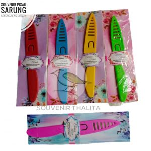 SOUVENIR PERNIKAHAN PISAU SARUNG KEMASAN ALAS MOTIF CANTIK