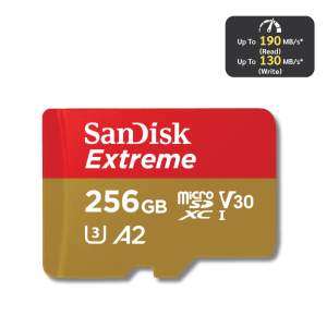 SANDISK Extreme Micro SD card ของแท้ 256GB (190MB/sR) UHS-IU3V30A2C104K Memory Card เมมโมรี่การ์ด Sdcard กล้อง Gopro โดรน DJI โทรศัพท์ เมมของแท้