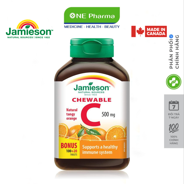 Viên nhai Jamieson Vitamin C 500mg vị cam hộp 120 Viên | Lazada.vn