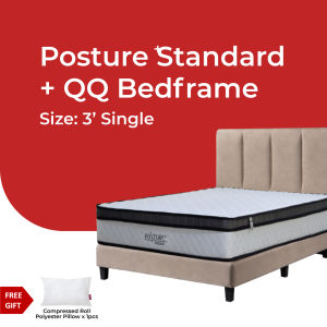 (FULL SET) Goodnite Posture Standard 10inch Posture Spring Mattress + QQ Bed Frame