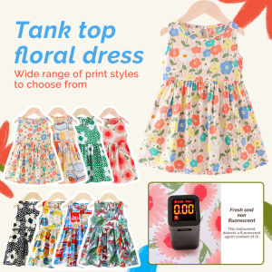 Summer Dress For Girls 6 Months-4 Years Sleeveless Elegant Skirt 100% Cotton Poplin New Style Print A-ling Dress