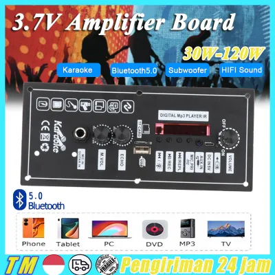 ✦Ready yacod✦Amplifier Mobil Square Dance Audio 3.7V Bluetooth Speaker Amplifier Board Amplifier Papan Baterai Lithium Isi Ulang Daya Pemutar MP3 USB Untuk Audio Kendaraan