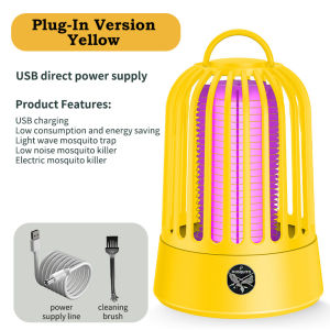 PORMA 2-in-1 Electric Mosquito Killer Racket Mosquito Fly Killer Swatter Rechargeable 8 Mosquito Trap Lamp Beads with 3 Layer Safety Mesh USB Charging