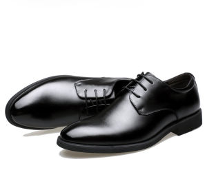 YEE Mens Leather Shoes Formal Business British Style Casual Leather Shoes Men Black Leather Office Shoes