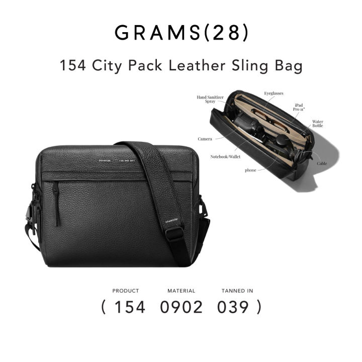 Grams(28) 154 City Pack Leather Sling Bag | Lazada Singapore