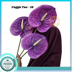BUNGA ARTIFICIAL ANTHURIUM SEMI LATEX artificial latex Bunga Artificial Anthurium Tropis Cerah Artificial Latex Anthurium