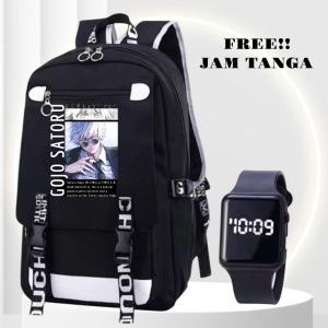 Js Stlye Tas Sekolah GOJO SATORU X 0062 Uniseks Tas Ransel Bahu GandaTas Laptop Mochila 4in1 anak