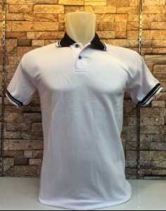Kaos kerah pendek FO KOMBINASI - PUTIH / kaos kerah polos FO Kombinasi Lengan Pendek / polo shirt lengan pendek / Kaos polo katun Premium / KERAH KOMBINASI - Putih Kombinasi