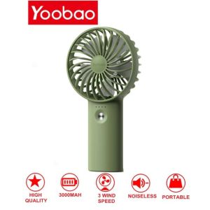 Yoobao F3 Fortable mini Rechargeable Handheld Mini Fan 3 Speeds Strong Wind with Hand Strap 3000mAh