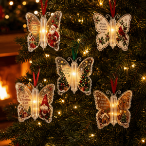 MINIAT Acrylic Material Butterfly Money Clips Butterfly Patterns Transparent Crystal Money Clip Ornaments Decorative Personalized Style Christmas Tree Ornaments Christmas Celebration