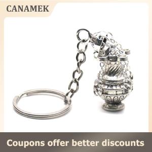 【 CANAMEK 】 Christian Incense For Burner Keychain Metal Censer Religious For Key Ring Jewelry Bag Car Pendant Keyfob For Home Office
