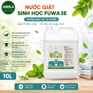 Nước Giặt Sinh Học Fuwa3e Can 10L Hương Bạc Hà Tự Nhiên Ko Hóa Chất An Toàn Cho Da và Trẻ Nhỏ