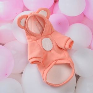 LETIGO Winter Coat Hairless Cat Clothes Bear Design Solid Color Pet Costumes Sphynx Breed Pullover Style Pet Hoodie Winter Season