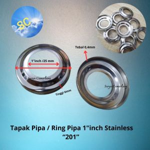 Tapak pipa Ring pipa 1"inch stainless Tangga "201" ( 10 pcs )