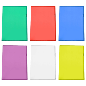 6 Colors A 4 Plastic Sleeves Presentation Folder L Type Folder Plastic Folder for Document Protection