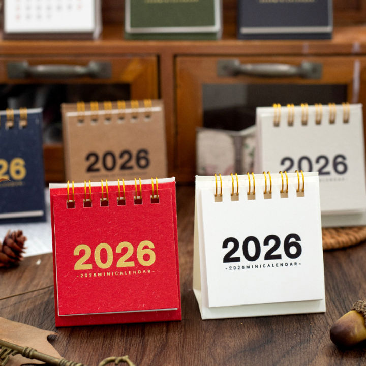 WILDE Compact Desk Planner Small Table Calendar 2026 Mini Desk Calendar