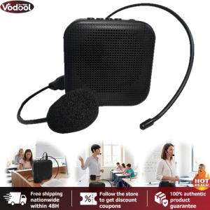 [Vodool Tool Outlet]Mini Voice Amplifier with Wireless Microphone Headset Rechargeable Bluetooth-compatible Speaker for Teacher Taxi Driver Training Tour Guide