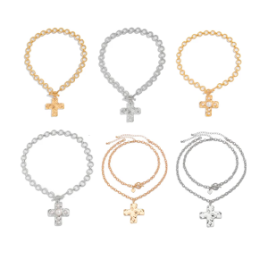 Eleagnt Hammered Crosses Necklace Stylish Crosses Necklace in Hammered Designs Womens Neck Chain