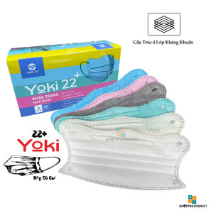 Hộp 50 Cái Khẩu Trang Y Tế KF94 Yoki 22 Kiểu Dáng Hình Cua Hàng 4 Lớp Giấy Kháng Khuẩn